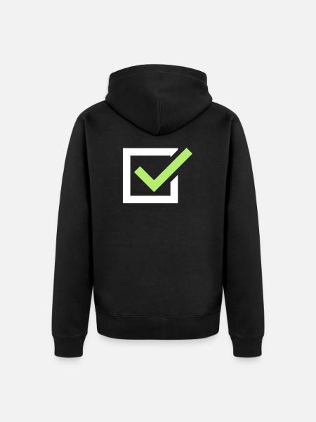 tick tick mark - Unisex Premium Organic Zip Hoodie - black