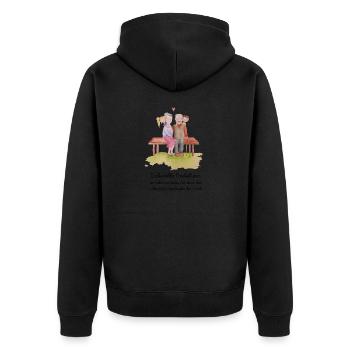 Großeltern Oma Opa Geschenk Enkel Liebe Spruch - Unisex Premium Bio Zip Hoodie - Schwarz - Hinten - Nico (187cm)