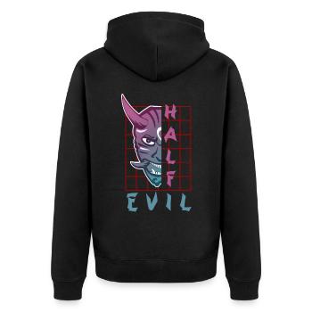 Oni Mask Japan Demon - Unisex Premium Organic Zip Hoodie - black - Back - Nico (187cm)