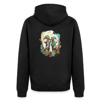 The little explorers - Unisex Premium Organic Zip Hoodie - black - Back - Nico (187cm)