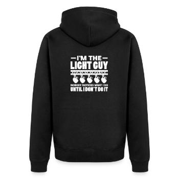 I'm the Light Guy Design - Unisex Premium Organic Zip Hoodie - black - Back - Nico (187cm)