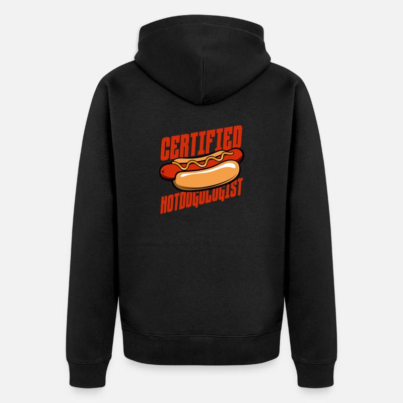 Conception hotdogologue certifiée - Veste à capuche bio Premium Unisexe - noir