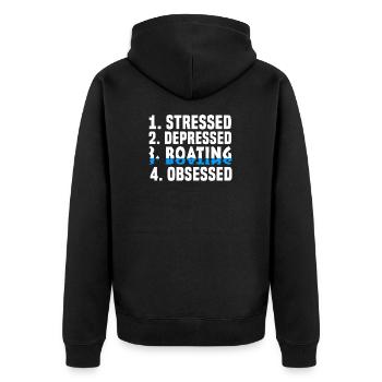 Boating ship captain boat - Unisex Premium Organic Zip Hoodie - black - Back - Nico (187cm)