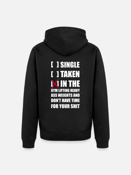 Single ... Training Gym - Unisex Premium Bio Zip Hoodie - Schwarz