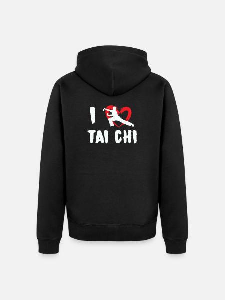 Tai Chi Sport Chemise Qi Gong Yoga Sports de combat Cadeau - Veste à capuche bio Premium Unisexe - noir