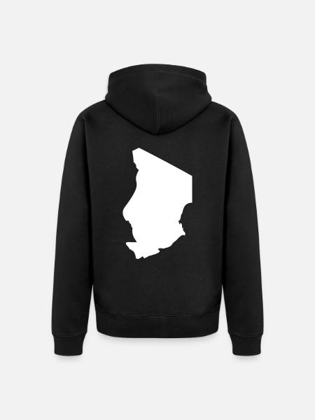 Chad map flag - Unisex Premium Organic Zip Hoodie - black