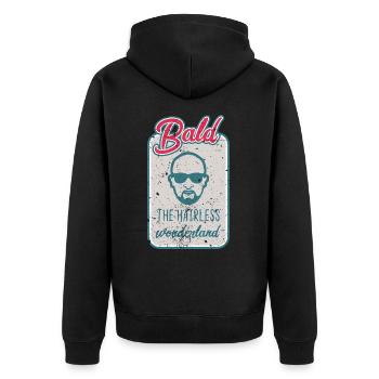 Bald - the hairless wonderland. - Unisex Premium Organic Zip Hoodie - black - Back - Nico (187cm)