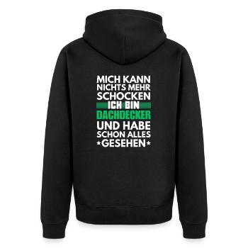 Non-shockable roofer - Unisex Premium Organic Zip Hoodie - black - Back - Nico (187cm)