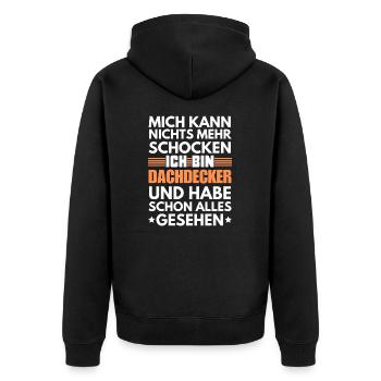 Non-shockable roofer - Unisex Premium Organic Zip Hoodie - black - Back - Nico (187cm)