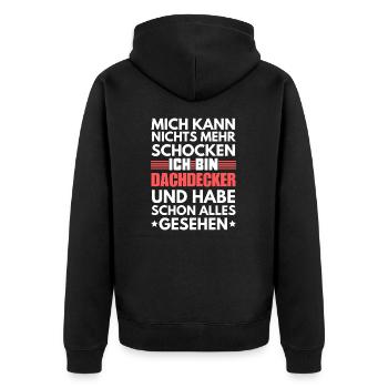 Non-shockable roofer - Unisex Premium Organic Zip Hoodie - black - Back - Nico (187cm)