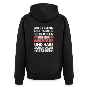 Unshockable caretaker - Unisex Premium Organic Zip Hoodie - black - Back - Nico (187cm)