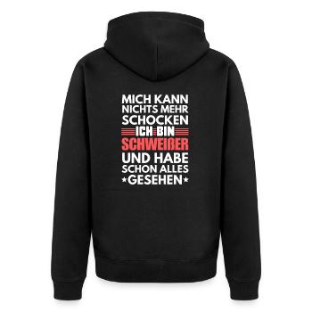 Non-shockable welder - Unisex Premium Organic Zip Hoodie - black - Back - Nico (187cm)