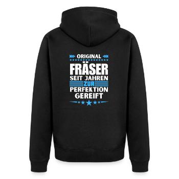 Milling cutters matured to perfection - Unisex Premium Organic Zip Hoodie - black - Back - Nico (187cm)