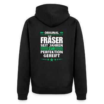 Milling cutters matured to perfection - Unisex Premium Organic Zip Hoodie - black - Back - Nico (187cm)