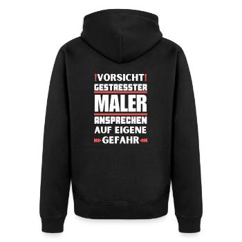 Ne parlez pas à des peintres stressés ! - Veste à capuche bio Premium Unisexe - noir - Dos - Nico (187cm)