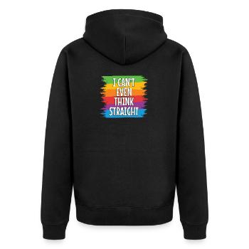 LGBT LGBTQ Arc-en-ciel Gay Lesbienne Cadeau - Veste à capuche bio Premium Unisexe - noir - Dos - Nico (187cm)