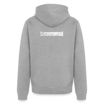 Schornsteinfeger - Unisex Premium Bio Zip Hoodie - Grau meliert - Hinten - Nico (187cm)