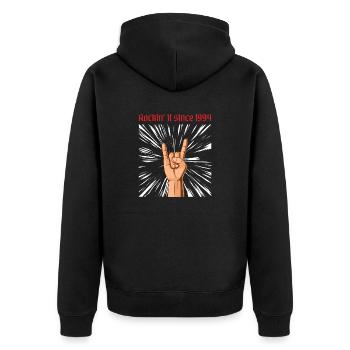 Rockin it since 1994 Heavy Metal Birthday Greeting - Unisex Premium Organic Zip Hoodie - black - Back - Nico (187cm)