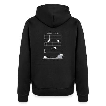 Silence Music Sheet Without Notes with Raccoons - Unisex Premium Organic Zip Hoodie - black - Back - Nico (187cm)