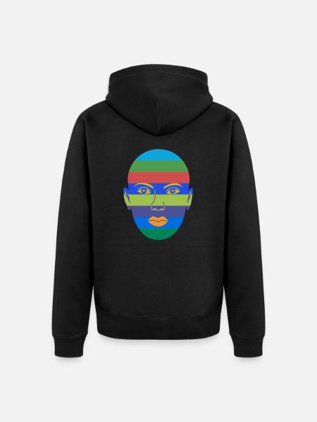 Maskierte Frau - Unisex Premium Bio Zip Hoodie - Schwarz