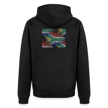 Afrique du Sud - art design - Veste à capuche bio Premium Unisexe - noir - Dos - Nico (187cm)