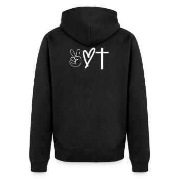 Paix Amour Croix Chrétiens Jésus Foi - Veste à capuche bio Premium Unisexe - noir - Dos - Nico (187cm)