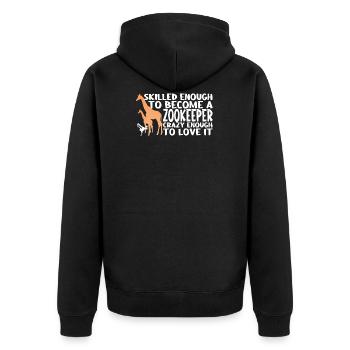 Animal Keeper Zookeeper Zookeeper Zoo - Unisex Premium Organic Zip Hoodie - black - Back - Nico (187cm)
