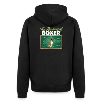 Anatomy Of A Boxer I Funny Boxer - Unisex Premium Organic Zip Hoodie - black - Back - Nico (187cm)