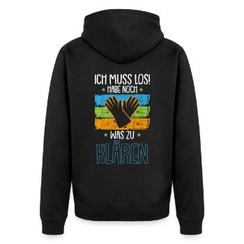 Abwassertechniker was klären Abwasser Kläranlage - Unisex Premium Bio Zip Hoodie - Schwarz - Hinten - Nico (187cm)