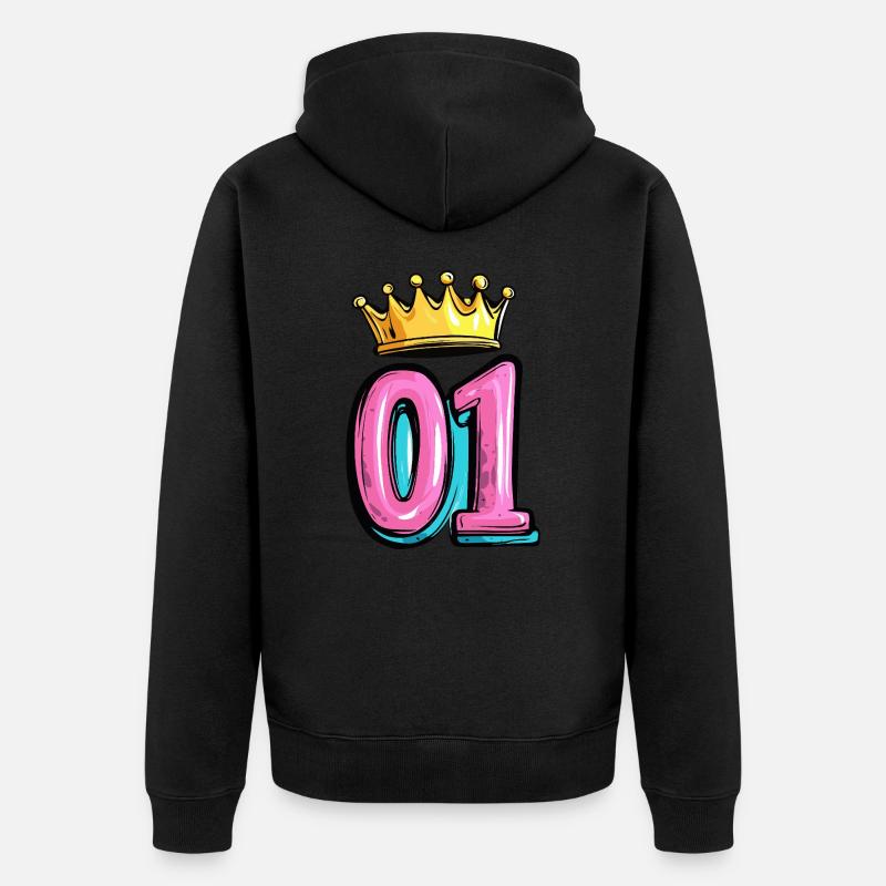 1 Couronne de chiffres - Veste à capuche bio Premium Unisexe - noir