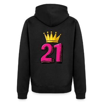 21 Nombre Couronne - Veste à capuche bio Premium Unisexe - noir - Dos - Nico (187cm)