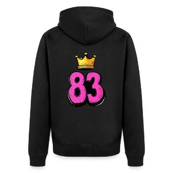 83 Nombre Couronne - Veste à capuche bio Premium Unisexe - noir - Dos - Nico (187cm)
