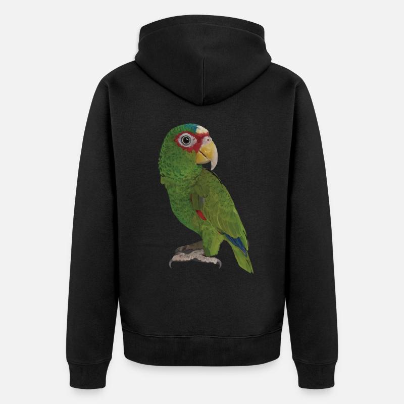 Le perroquet à front blanc - Veste à capuche bio Premium Unisexe - noir