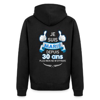 Fête De Mariage idée Cadeau Expression Homme - Veste à capuche bio Premium Unisexe - noir - Dos - Nico (187cm)