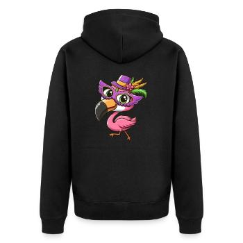 Mardi Gras Comic Flamingo - Veste à capuche bio Premium Unisexe - noir - Dos - Nico (187cm)