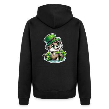 Plaisir de la loutre de la Saint-Patrick - Veste à capuche bio Premium Unisexe - noir - Dos - Nico (187cm)