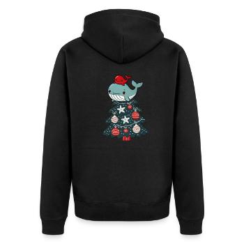 Arbre de Noël mignon sapin dessin animé avec mer - Veste à capuche bio Premium Unisexe - noir - Dos - Nico (187cm)