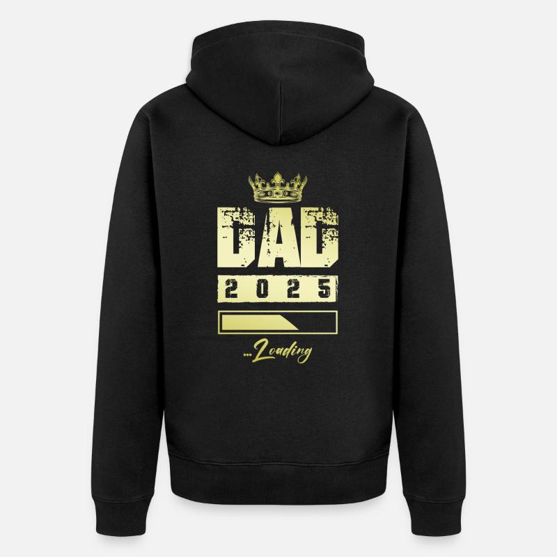 Dad 2025 Loading Papa - Unisex Premium Organic Zip Hoodie - black