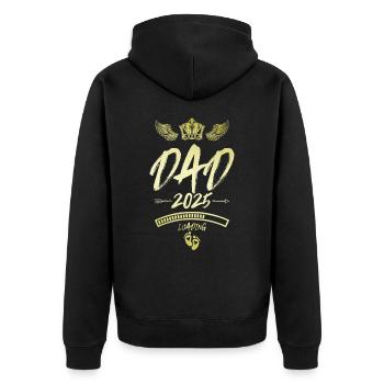 Dad 2025 Loading Papa Spruch - Unisex Premium Bio Zip Hoodie - Schwarz - Hinten - Nico (187cm)