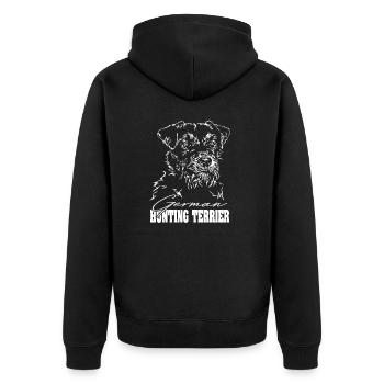 GERMAN HUNTING TERRIER Wirehaired Wilsign's Hunting Dog - Unisex Premium Organic Zip Hoodie - black - Back - Nico (187cm)