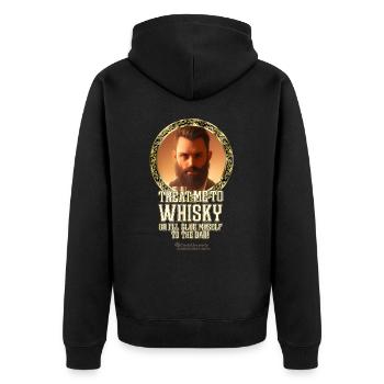 Whisky Dicton Donnez-moi du whisky - Veste à capuche bio Premium Unisexe - noir - Dos - Nico (187cm)