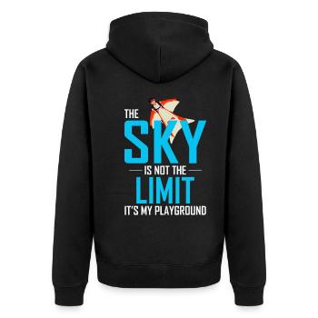 Wingsuit fliegen Base Jumping Fallschirmspringen Wingsuiting - Unisex Premium Bio Zip Hoodie - Schwarz - Hinten - Nico (187cm)