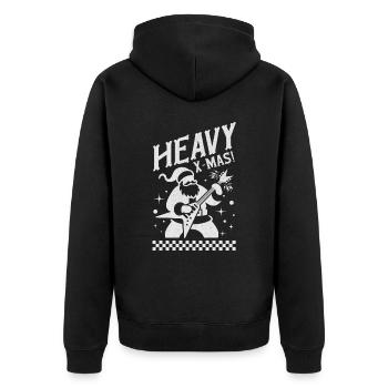Heavy X-MAS - Heavy Metal Guitar Santa Claus - Unisex Premium Organic Zip Hoodie - black - Back - Nico (187cm)