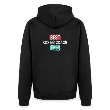 Meilleur entraîneur Boîte de tout cadeau boxeur temps - Veste à capuche bio Premium Unisexe - noir - Dos - Nico (187cm)