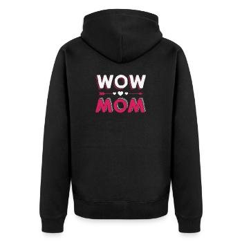 Wow maman mère cadeau de fête des mères - Veste à capuche bio Premium Unisexe - noir - Dos - Nico (187cm)