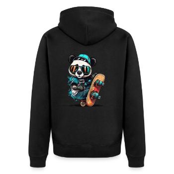 Pandas Skateboard - Veste à capuche bio Premium Unisexe - noir - Dos - Nico (187cm)