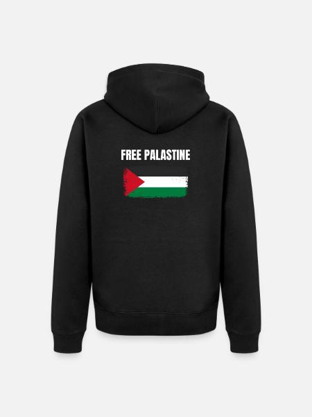 Free Palastine Tshirt Palestine - Unisex Premium Organic Zip Hoodie - black