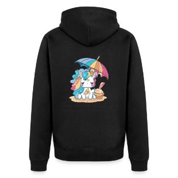 Plaisir de la crème glacée - rafraîchissant différent - Veste à capuche bio Premium Unisexe - noir - Dos - Nico (187cm)