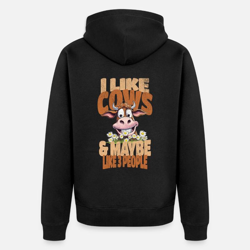 vache vaches dicton drôle - Veste à capuche bio Premium Unisexe - noir