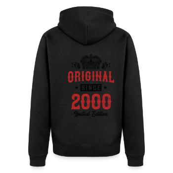 2000 édition limitée - Veste à capuche bio Premium Unisexe - noir - Dos - Nico (187cm)